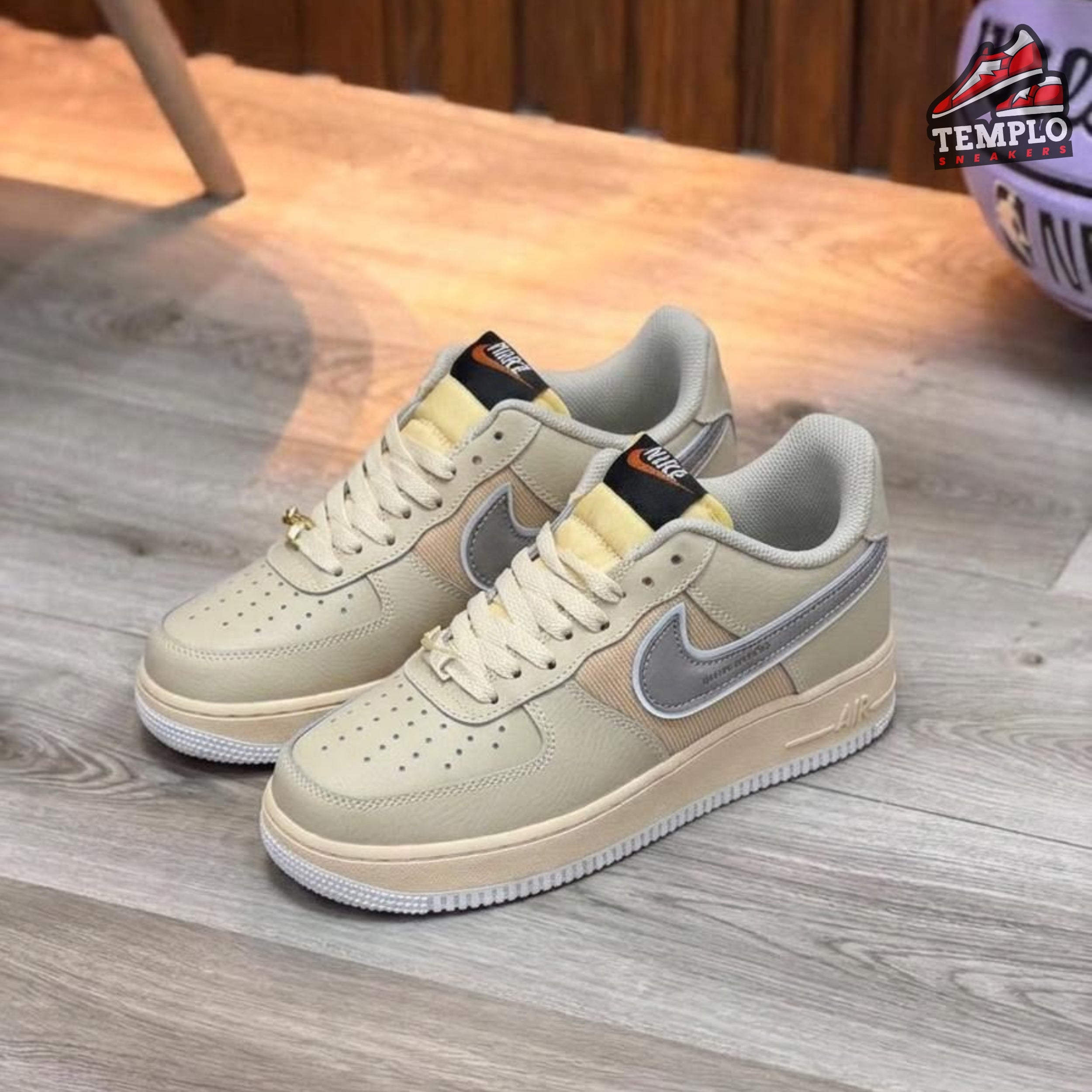 NIKE AIR FORCE ONE BEIGE GRIS