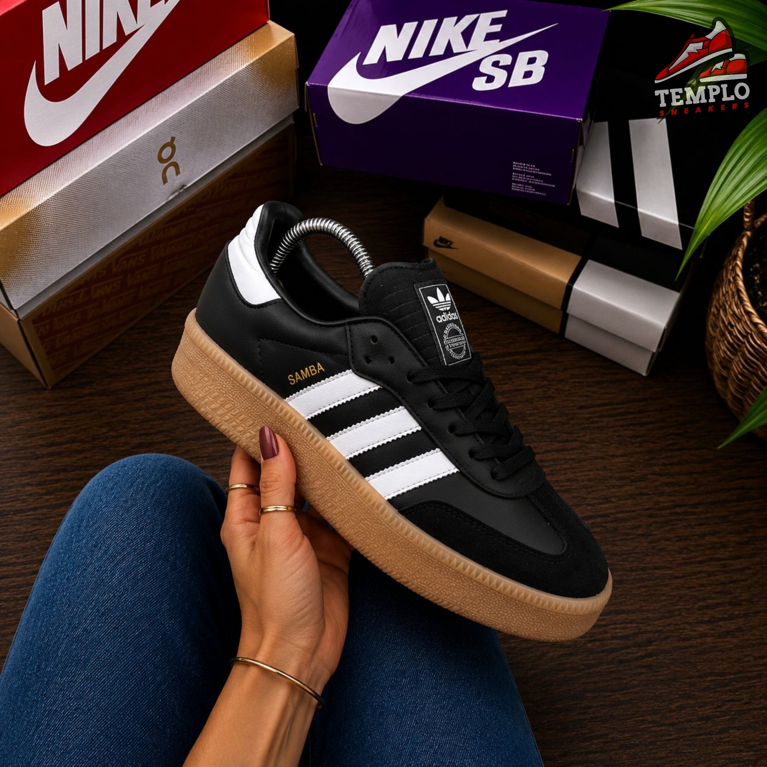 ADIDAS SAMBA PLATAFORMA NEGRA BLANCA