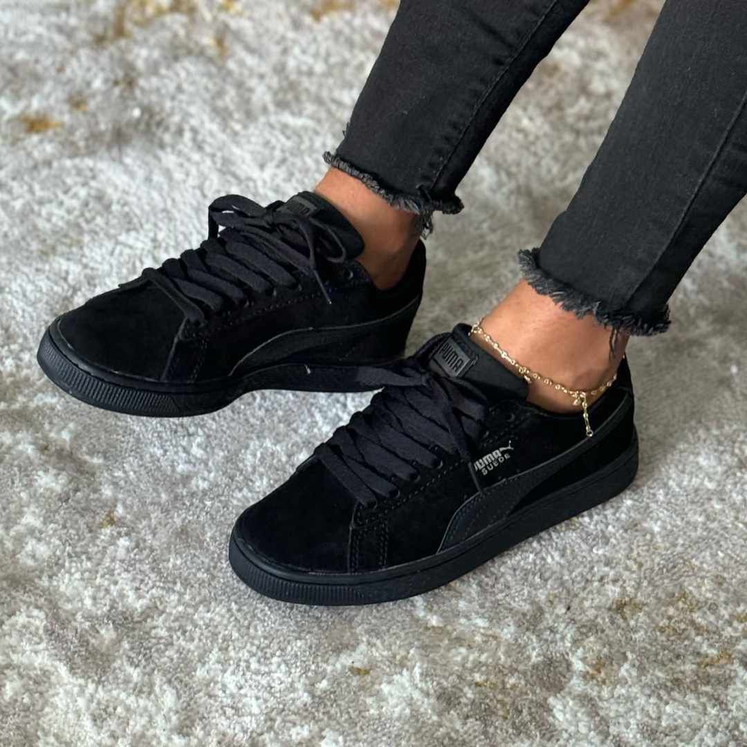 Puma suede fashion platform negras