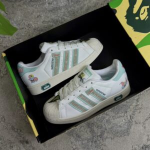 ADIDAS SUPERSTAR BLANCA VERDE DAMA ADIDAS SUPERSTAR BLANCA VERDE